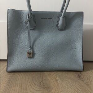Michael Kors Blue Tote Bag Structured Minimalist Design